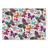 Colorful Retro Butterfly's And Flowers Pattern (Front Horizontal)