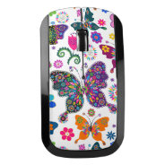 Colorful Retro Butterfy's Pattern Wireless Mouse at Zazzle