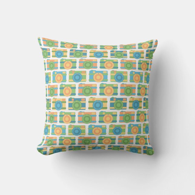 "Colorful Retro Cameras" Pillow (Front)