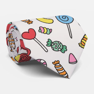 Colorful Retro Cartoon Candy Neck Tie