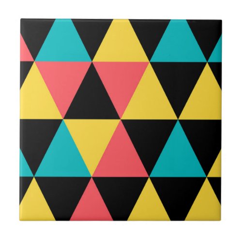 Colorful retro cheerful geometric graphic pattern ceramic tile