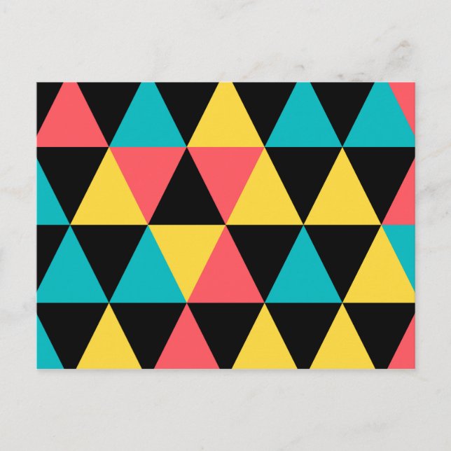 Colorful, retro cheerful geometric graphic pattern postcard (Front)