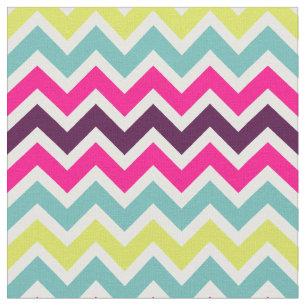 Colorful Retro Chevron Pattern Fabric