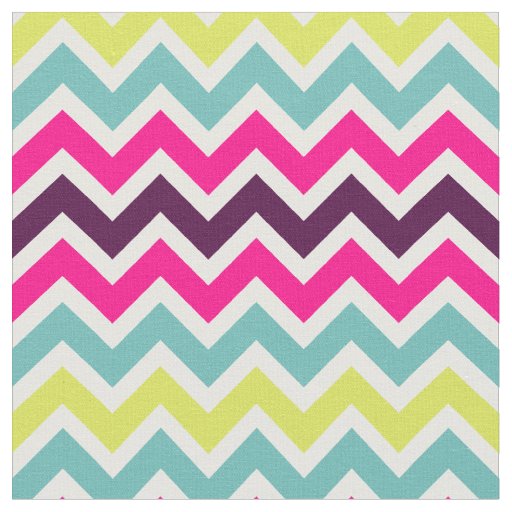 Colorful Retro Chevron Pattern Fabric