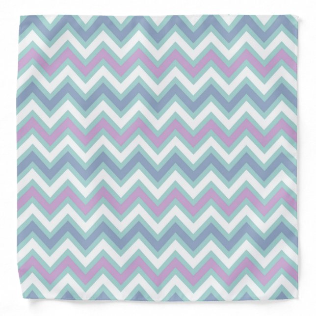 Colorful Retro Chevron Zigzag Pattern Bandana (Front)