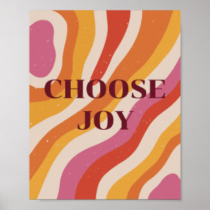 Colorful retro, Choose Joy Poster