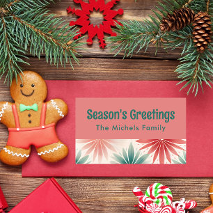 Colorful Retro Christmas Family Gift Tag Label