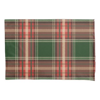 Colorful Retro Christmas Holiday Tartan Plaid Pillow Case by Home_Sweet_Holiday at Zazzle