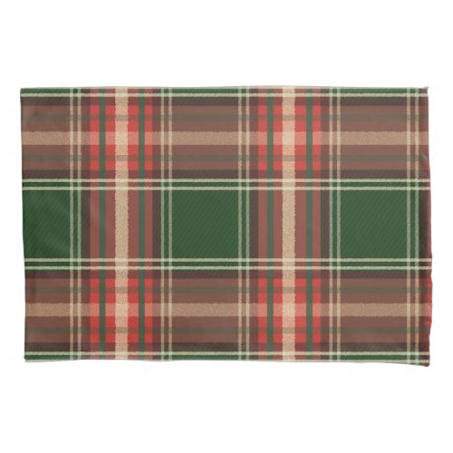 Colorful Retro Christmas Holiday Tartan Plaid Pillow Case