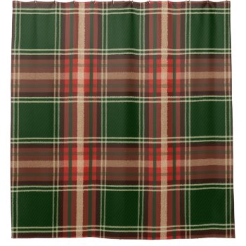 Colorful Retro Christmas Holiday Tartan Plaid Shower Curtain by Home_Sweet_Holiday at Zazzle
