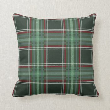 Colorful Retro Christmas Holiday Tartan Plaid Throw Pillow by All_About_Christmas at Zazzle