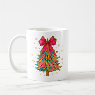 Colorful Retro Christmas Tree Holiday Gift vibes Coffee Mug
