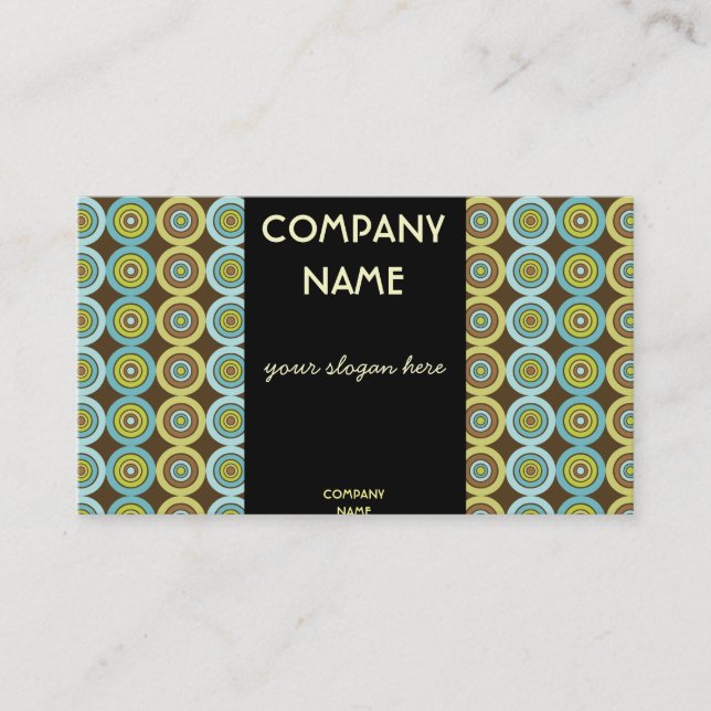 Colorful Retro Circles Business Card (Front)