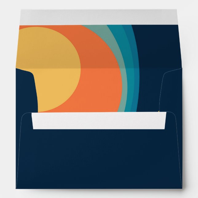 Colorful retro circles design envelope (Back (Bottom))