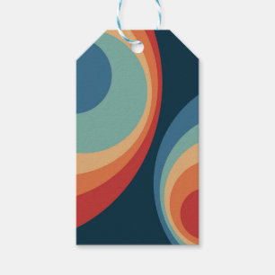 Colorful retro circles design gift tags