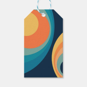 Colorful retro circles design gift tags