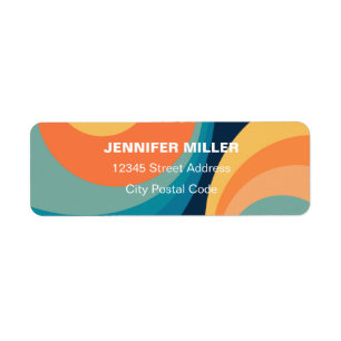 Colorful retro circles design label