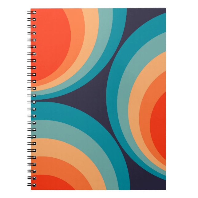 Colorful retro circles design notebook (Front)