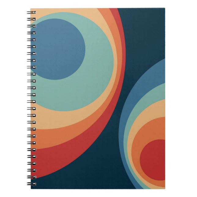 Colorful retro circles design notebook (Front)