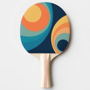 Colorful retro circles design ping pong paddle