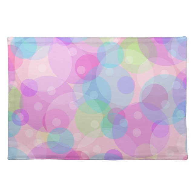 Colorful Retro Circles Design Placemat (Front)