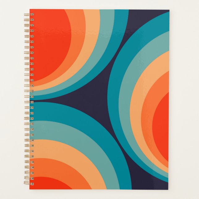 Colorful retro circles design planner (Front)