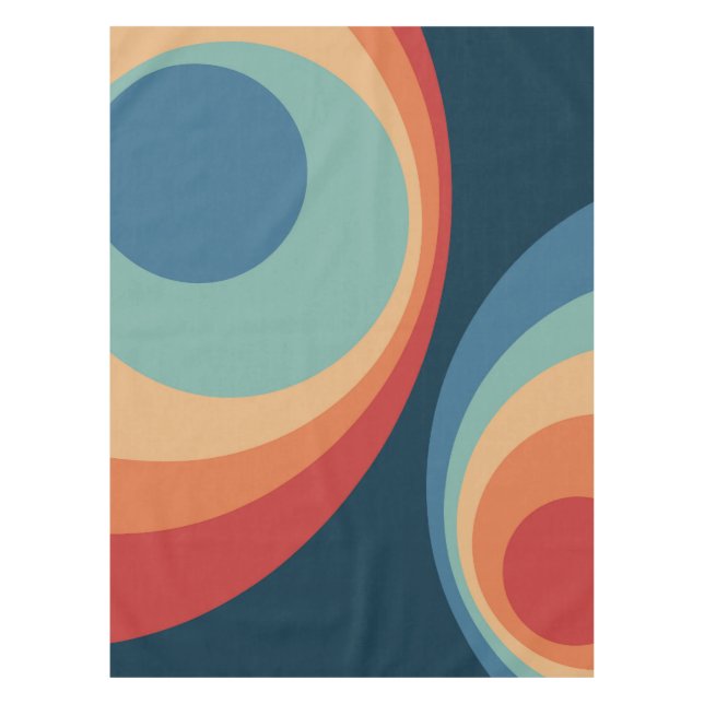 Colorful retro circles design tablecloth (Front)