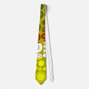 Colorful Retro Circles Pattern Tie