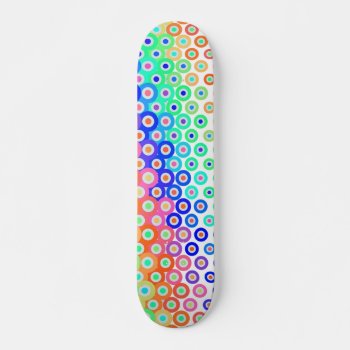 Colorful Retro Circles Skateboard by ImGEEE at Zazzle