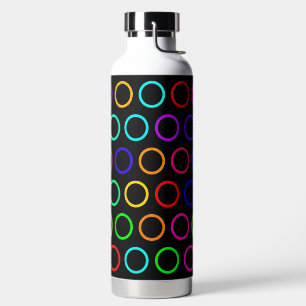 Colorful Retro Circles Water Bottle