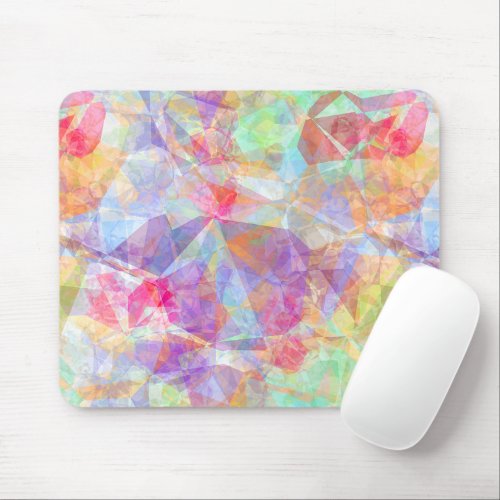 Colorful Retro Cool Polygon Mosaic Art Pattern Mouse Pad