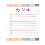 Colorful Retro Custom Checklist Lined Notepad