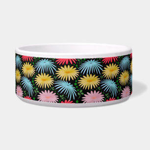 Colorful Retro Daisy Floral Pattern Whimsical Bowl