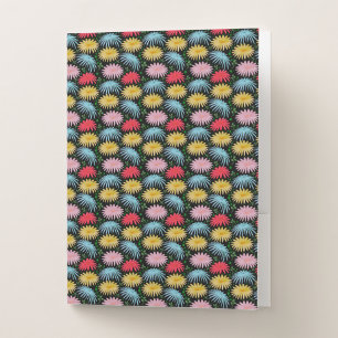 Colorful Retro Daisy Floral Pattern Whimsical  Pocket Folder
