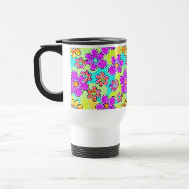 Colorful Retro Daisy Mug (Left)