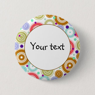 Colorful retro design pinback button