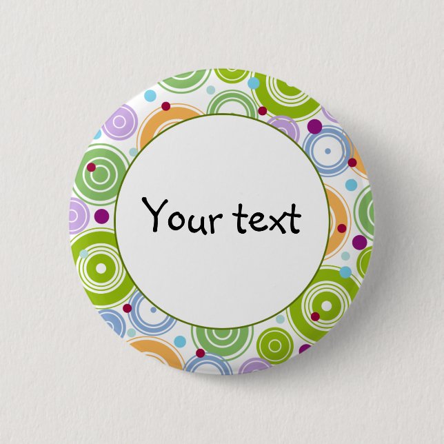 Colorful retro design pinback button (Front)