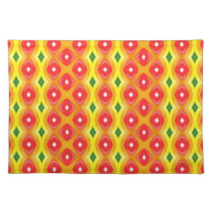 Colorful retro diamond stripes pattern cloth placemat