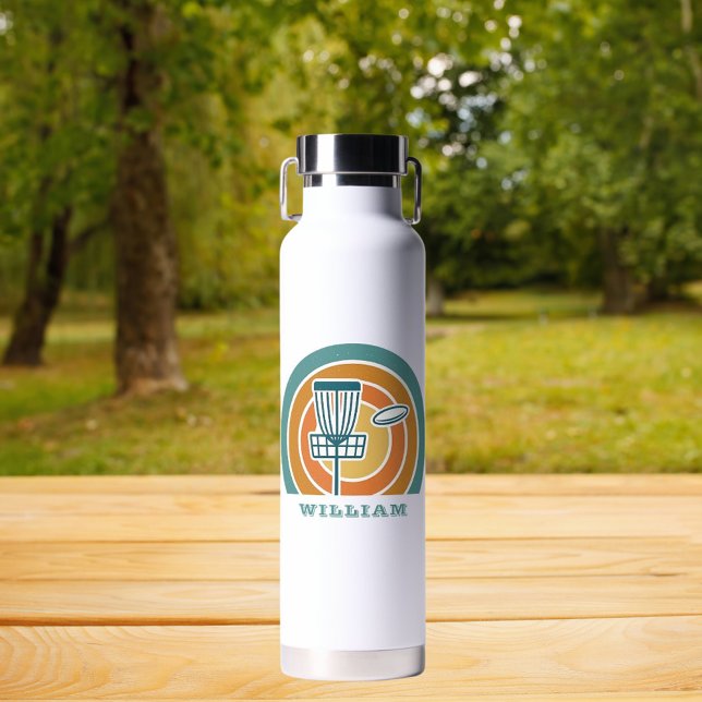 Colorful Retro Disc Golf Water Bottle (Creator Uploaded)
