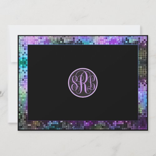 Colorful Retro Disco Glitter Geometric Pattern Announcements