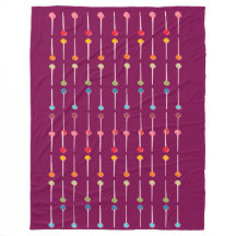Colorful Retro Dot Pattern Throw Bla Fleece Blanke