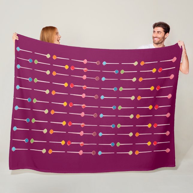 Colorful Retro Dot Pattern Throw Bla Fleece Blanke Blanket (In Situ)