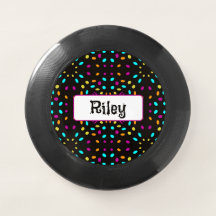 Colorful retro dots 80s inspired black