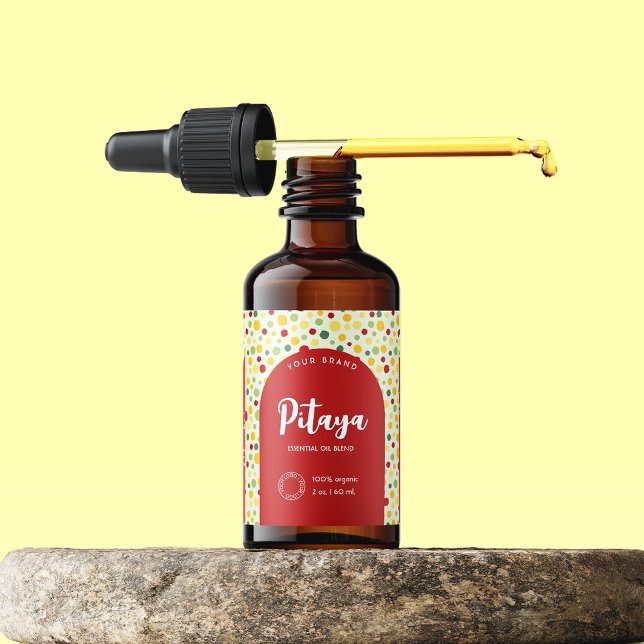 Colorful Retro Dots Cosmetic Dropper Bottle Label (Creator Uploaded)