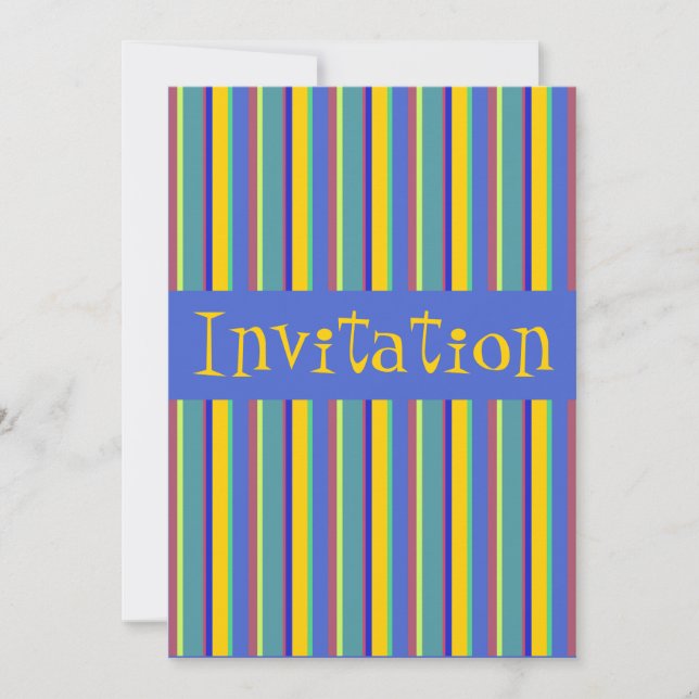 Colorful Retro Early 1960s Stripes - Invitation (Front)