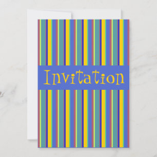 Colorful Retro Early 1960s Stripes - Invitation