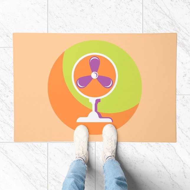 Colorful Retro Electric Fan Summer Pop Art Doormat (Creator Uploaded)