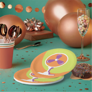 Colorful Retro Electric Fan Summer Pop Art Paper Plates