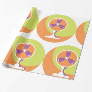 Colorful Retro Electric Fan Summer Pop Art Wrapping Paper