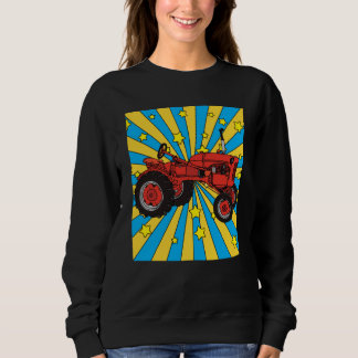Colorful Retro Excavator Tractor Sweatshirt